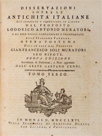 Archeologia - Muratori, Ludovico - Antichità italiane