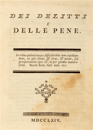 Beccaria, Cesare - Dei delitti e delle pene