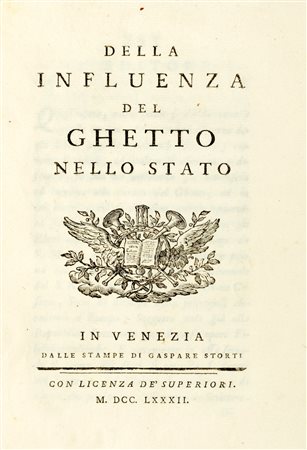 Giudaismo - Arco, Giovanni Battista Gherardo d' - Della influenza del ghetto nello Stato