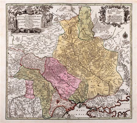 Ucraina - cartografia - Lotter, Tobias Conrad - Seutter, Matthaeus - Amplissima Ucraniae Regio Palatinatus Kioviensem et BraclaviensemUcraina