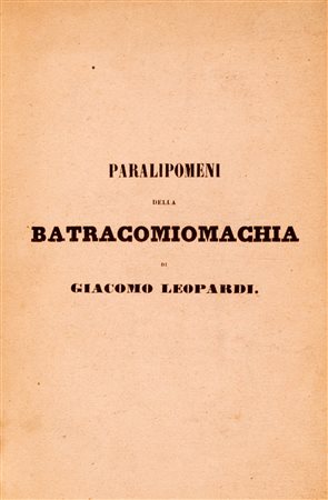 Leopardi, Giacomo - Paralipomeni della Batracomiomachia