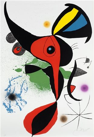 Joan Miró "Oda a Joan Mirò" 1973
litografia a colori su carta Guarro
cm 87,5x60,