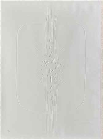 Lucio Fontana "Concetto spaziale" 1968
incisione con rilievi e fori
cm 64x48
Fir
