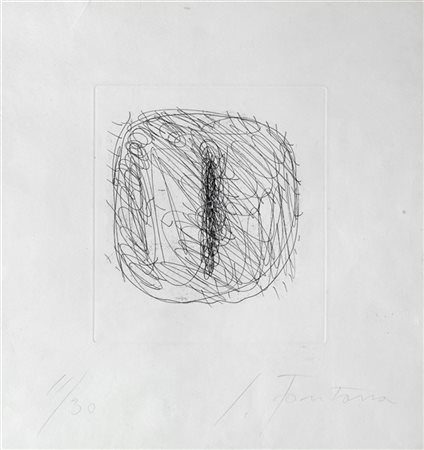 Lucio Fontana "Concetto spaziale" 1960-1963 circa
incisione su carta Fabriano co