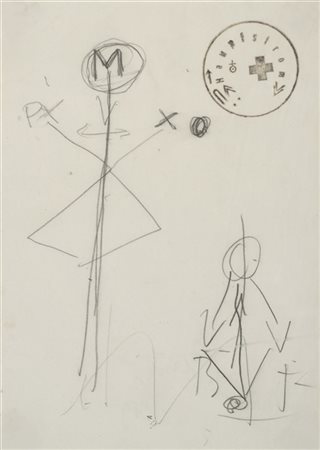 Joseph Beuys "M=Mund (Bocca)" 1969
matita su carta
cm 21x14,5
Siglata in basso