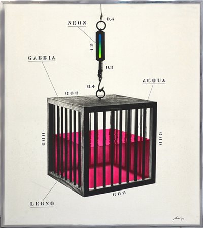 Fabrizio Plessi "Gabbia d'acqua rosa" 1972
acrilico e nitro su tela emulsionata