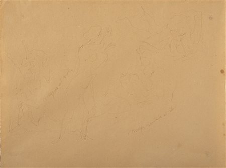 Lucio Fontana "Mujeres al sol - Mujeres sendade al sol" 1944
inchiostro su carta