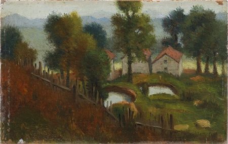 Antonio Calderara "Alpe Frim" 1950
olio su tavola
cm 11x17
Siglato in basso a si