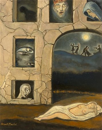 Alberto Martini "Visioni" 1939
olio su cartone
cm 35x27
Firmato in basso a sinis