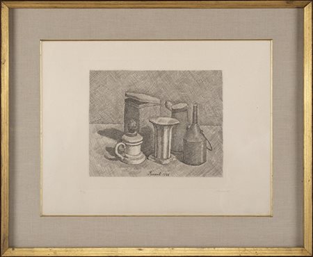 Giorgio Morandi "Natura morta con il lume bianco a sinistra" 1928
acquaforte
las