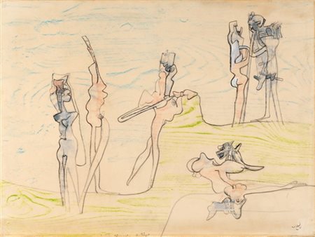 Roberto Matta "Le corps est le mot" (1965)
pastelli e grafite su carta intelata