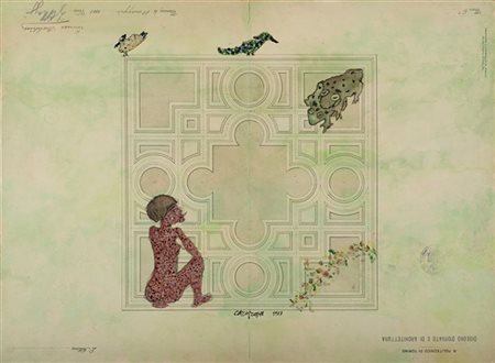 Carol Rama "Senza titolo" 1983
acquerello e smalto per unghie su carta
cm 40x54