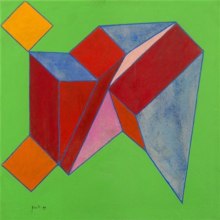 Achille Perilli "Le strutture del superfluo" 1999
tecnica mista su tela
cm 40x40