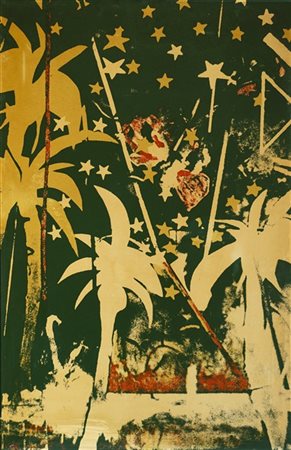 Mario Schifano "Senza titolo" seconda metà anni '70
serigrafia su tela monotipo