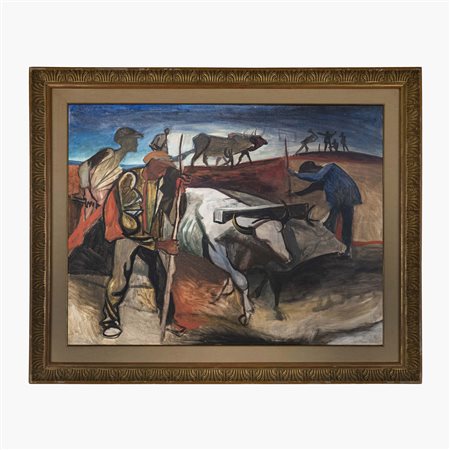Renato Guttuso, Arando di notte (Occupazione delle terre)