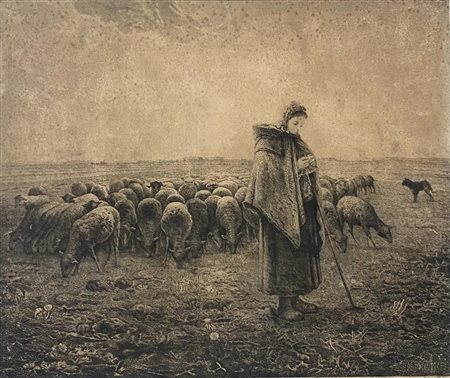 Jean-François Millet “Pastorella con il suo gregge” 