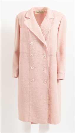 VALENTINO Boutique Cappotto in lana rosa. Interno rivestito in seta. Taglia...
