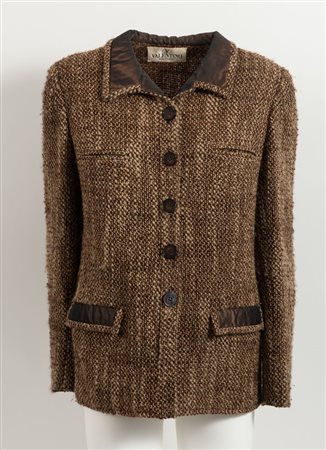 VALENTINO Boutique Giacca in lana melange sui toni del marrone.Anni '70/'80....