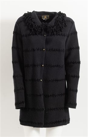 FENDI Cardigan in lana misto cachemire. Taglia 44. Made in Italy.