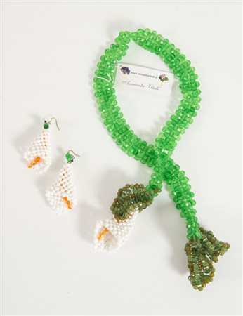 ANNARITA VITALI Parure composta da collana e orecchini a forma di calla...