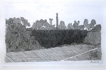 GIORGIO MORANDI, Veduta della Montagnola di Bologna, 1932