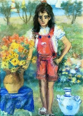 MICHELE CASCELLA, Chiara tra i fiori, 1983