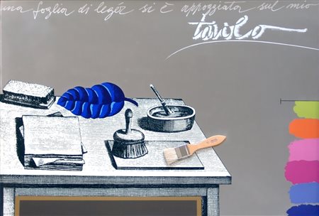 CONCETTO POZZATI, Una foglia di Léger si è appoggiata sul mio tavolo, 1975