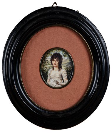 Miniatura su avorio con ritratto di dama