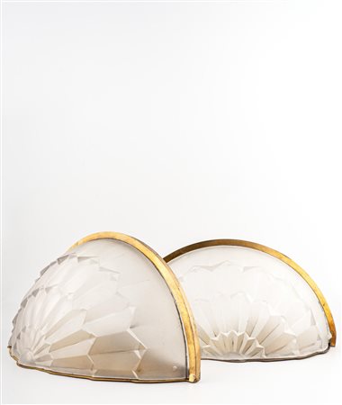 Coppia di appliques in pasta vitrea Art Dèco