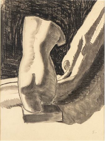 EMILIO SOBRERO (Torino, 1890- Roma, 1964): Studio per “Natura morta, Venere - panno celeste”, 1924