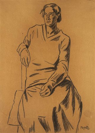 ALBERTO MAGNELLI (Firenze, 1888 - Parigi, 1971): Donna seduta, 1925