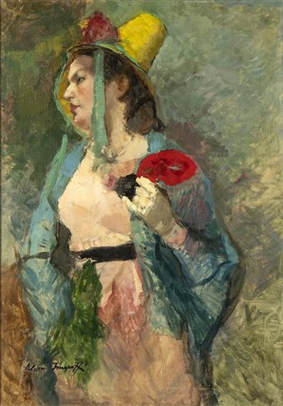 ALESSIO ISSUPOFF (Kirov, 1889 - Roma, 1957): Ritratto di giovane donna