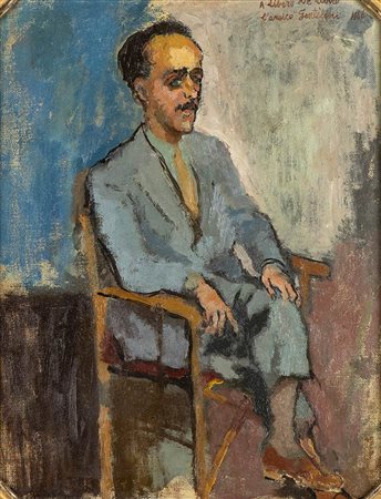 FRANCO GENTILINI (Feanza, 1909 - Roma, 1981)
: Ritratto di Libero de Libero, 1946