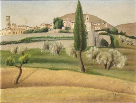 RICCARDO FRANCALANCIA (Assisi, 1886 - Roma, 1965): Borgo San Pietro, 1929