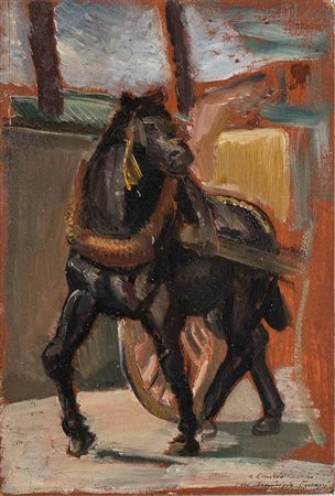 FERRUCCIO FERRAZZI (Roma, 1891 - 1978): Carrettiere romano, 1936