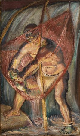 FERRUCCIO FERRAZZI (Roma, 1891 - 1978): Il Piccolo Pescatore, 1944