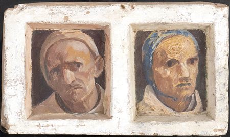 FERRUCCIO FERRAZZI (Roma, 1891 - 1978): Doppio autoritratto, 1943