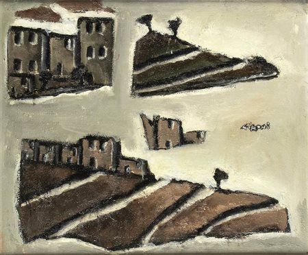 MARIO SIRONI (Sassari, 1885 - Milano, 1961): Paesaggio, 47 ca.