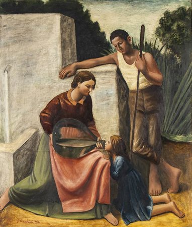 GISBERTO CERACCHINI (Foiano della Chiana, 1899 - Petrignano del Lago, 1982): Alla fonte, 1951