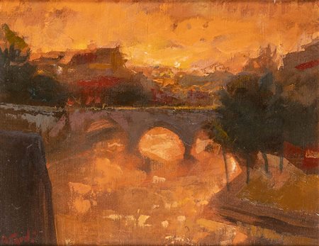 UGO ATTARDI (Genova, 1923 - Roma, 2006): Isola Tiberina 