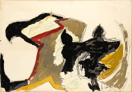 FRANCO ANGELI (Roma, 1935-1988): Aquile con colori 