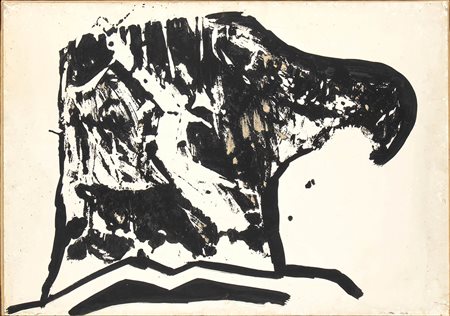 FRANCO ANGELI (Roma, 1935-1988): Aquila in bianco e nero 