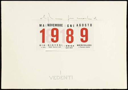 ALIGHIERO BOETTI (Torino 1940 - Roma 1994): Calendario, 1989