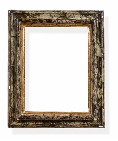 Cornice in legno marmorizzato e dorato. Centro Italia XVIII secolo