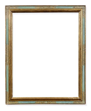 Cornice a cassetta in legno dipinto e dorato. Italia centrale XVI secolo