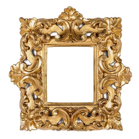 Cornice ''palatina'' in legno intagliato e dorato, Toscana XVII secolo