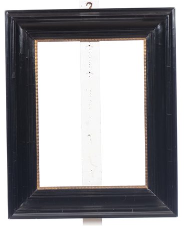 Cornice in legno ebanizzato e dorato, XIX secolo