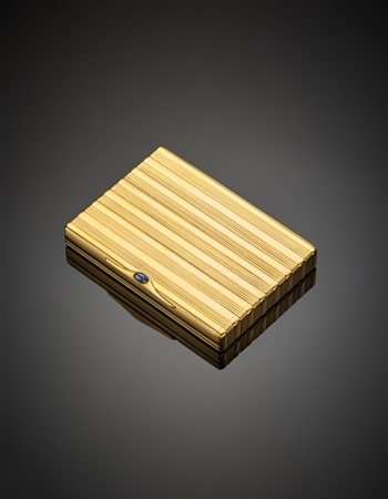 "A gold cigarette case, bearing (spurious) marks (or prestige marks) for Faberg