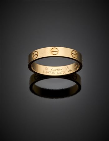 CARTIER
Anello "Love" in oro rosa, g 3,30 circa misura 15/55. Firmato Cartier,