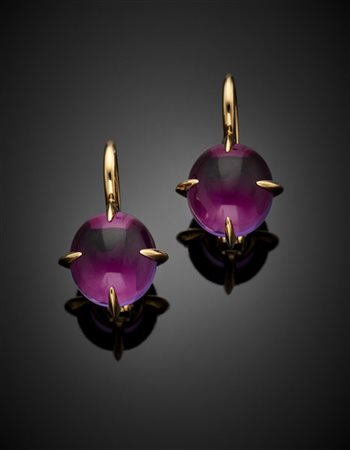POMELLATO
Orecchini "Veleno" in oro giallo con ametiste cabochon, g 10,55 circa